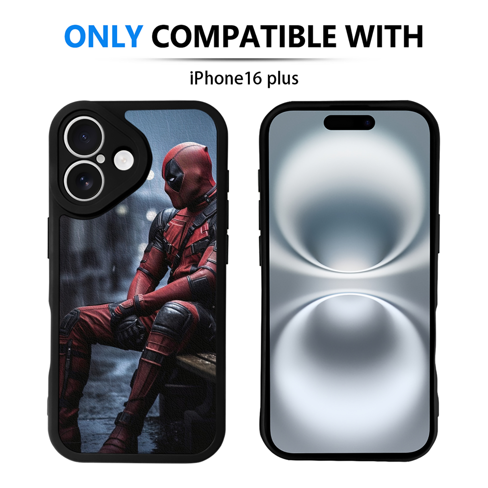 （画像用） Deadpool デッドプール 【iPhone 16シリーズ対応】シリコンスマホケース（レザー調） 材質：シリコン